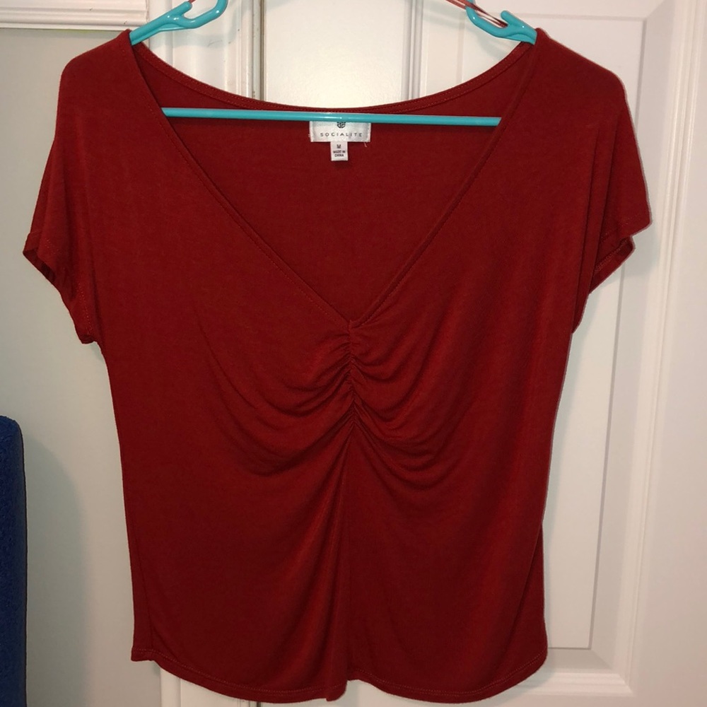 Red flowy shirt